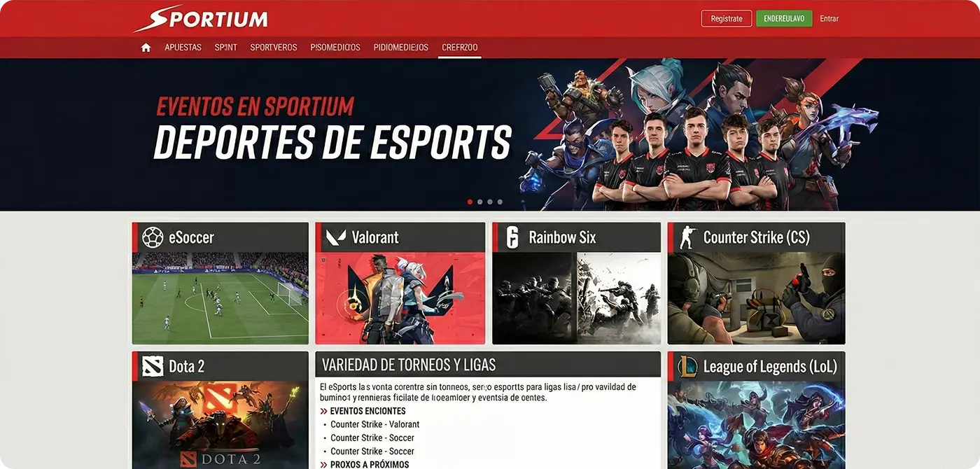 sportium apuestas con opciones de apuestas de eSports